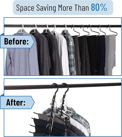 Mr. Pen- Space Saving Hangers, 16 pcs, 360° Rotating Hooks, Magic Cascading Hanger Organizer with 5 Enclosed Slots, Closet Organizers and Storage for Clothes, College Dorm Room Essentials