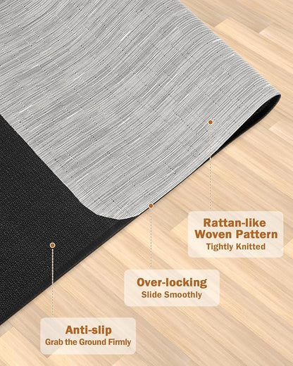 Blvornl Office Chair Mat for Hardwood Floor, 47.2"*60" Desk Computer Chair Mat for Hard Wood, Large Anti-Slip Hard Floor Protector Rolling Chair Mat, PVC Mat Desk Rug for Office and Home Silver Grey