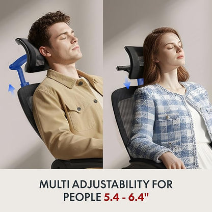 FLEXISPOT OC3-Pro Cloud Ergonomic Office Chair for Big and Tall Black, High Back Office Chair with Flip-up Arm/8-Level Lumbar Support, Foam Seat Cushion, Chairs for Home Office Studying Gaming, Black