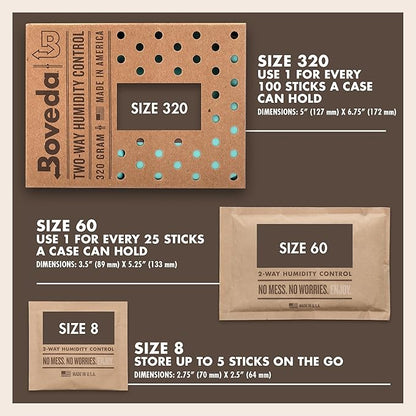 Boveda 65% Two-Way Humidity Control Packs For Aging & Long-Term Storage in Plastic & Wood Boxes – Size 60 – 4 Pack – Moisture Absorbers – Humidifier Packs – Hydration Packets in Resealable Bag