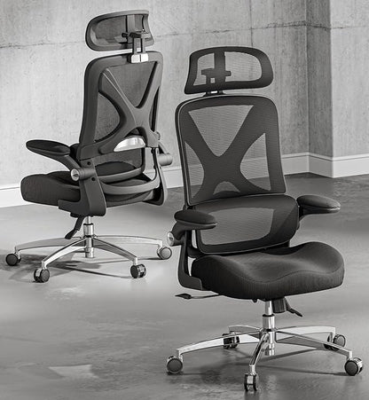 Ergonomic Office Chair with Headrest, Lumbar Support, Flip-Up Armrests, Thick Memory Foam Seat - 350lbs Capacity, Adjustable Height for Big & Tall, Perfect for Home Office Studios