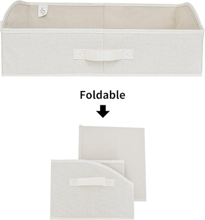 GRANNY SAYS Shelf Storage Baskets, Clothes Storage Bin, Organizer and Storage Bins, Trapezoid Storage Boxes, Clothing Bins for Changing Table Closet Shelves, Pearl White, Jumbo, 3-Pack
