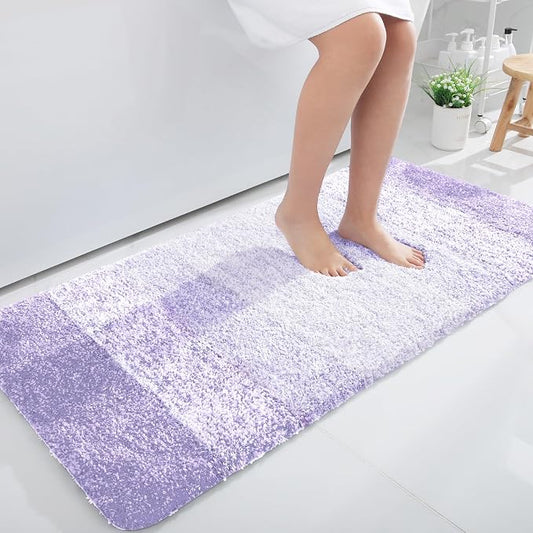 OLANLY Large Bathroom Rugs Mat 50x30, Extra Soft Absorbent Microfiber Bath Rug, Rubber Backing, Quick Dry, Washable Bath Mats for Bathroom Floor, Tub and Shower, Home Decor Accessories, Light Purple