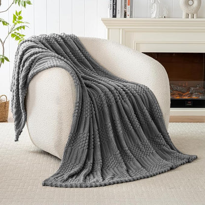 50x70 Inch Grey Throw Blanket - Soft & Fluffy Fleece, Cute & Aesthetic, Perfect for Sofa, Couch, Chair, Bed, Living Room & Bedroom, All-Season Use, Plush & Cozy Decorative Blanket