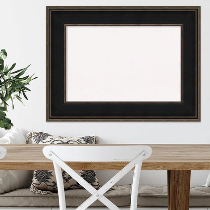 Amanti Art White Cork Board for Wall, 24x32 Vision Board with Brown Wood Frame, Medium Corkboard Office Decor for Home Organization, Casual Corkboard Pinboard to Display Items for Home Organization