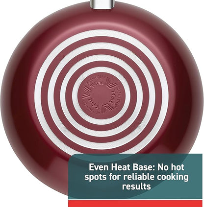 T-fal Essence, 20 Piece Non-Stick pots and pans Cookware Set, Red
