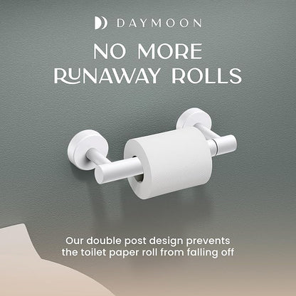 Day Moon™ - Toilet Paper Holder - Modern Roll Holder for Bathroom - 1 Pack - Wall Mount - Classic, White