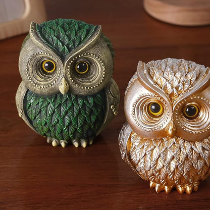 Artpaul Owl Decorations for Home Small Owl Decor Figurines Shelf Decor Home Office Living Room Decorations Birthday Gifts (Gold)