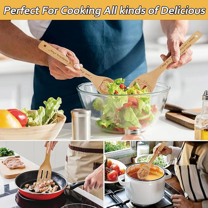 5PCS Hedgehog Wooden Cooking Spoons Kitchen Decor Hedgehog Gifts for Women Men Hedgehog Lovers Birthday Gifts Party Favors Housewarming Wedding Bamboo Cooking Spoons for Everyday Use