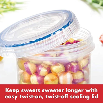 LocknLock Easy Essentials Twist Food Storage lids/Airtight containers, BPA Free, Short - 5 oz - for Candies, Clear