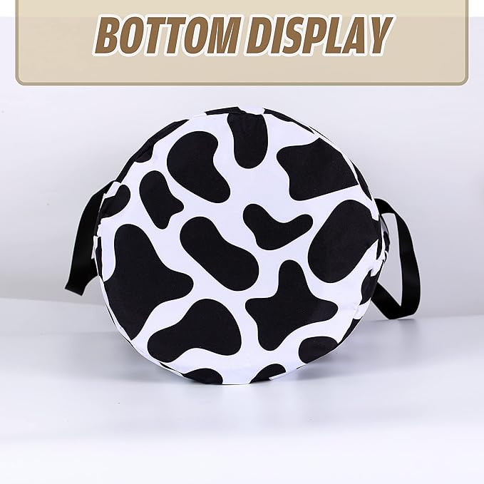 Cow Print Laundry Basket Animal Foldable Oxford Cloth Funny Tote Bag Laundry Hamper Clothes Storage Bucket Organizer For Bathroom/Laundry Storage/Bedroom Storage Basket 17.7x13.7 Inch