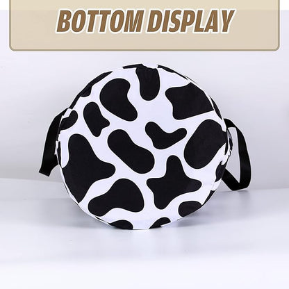 Cow Print Laundry Basket Animal Foldable Oxford Cloth Funny Tote Bag Laundry Hamper Clothes Storage Bucket Organizer For Bathroom/Laundry Storage/Bedroom Storage Basket 17.7x13.7 Inch
