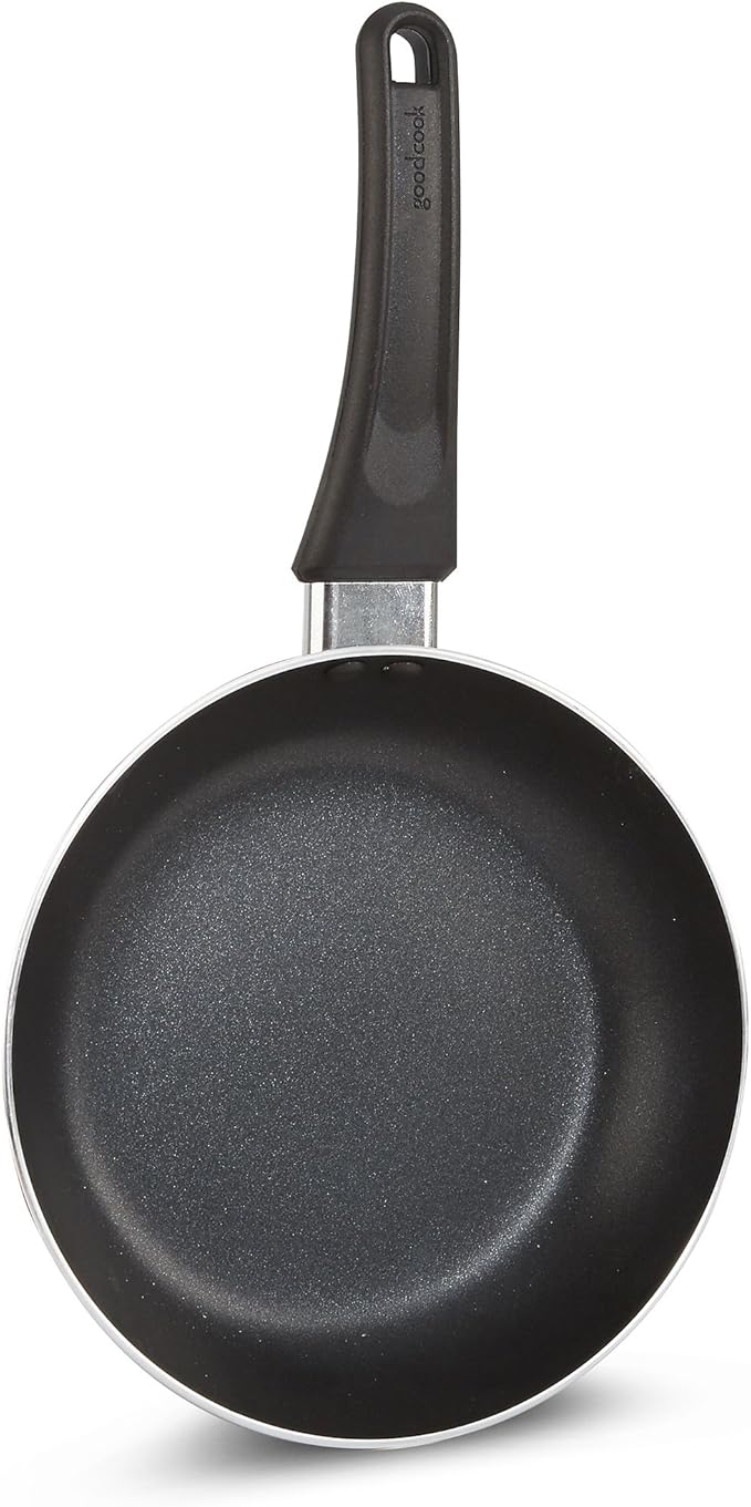 GoodCook Nonstick Aluminum Frying Pan Set, 8" and 10" Skillets, Black, Even Heating, Stay-Cool Ergonomic Handle, PFOA-Free Nonstick Coating, Ideal for Sautéing, Searing, and Frying