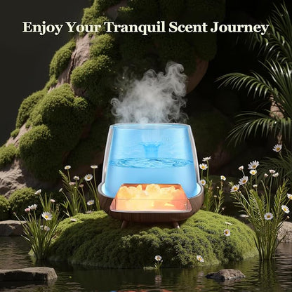 Essential Oil Diffuser for Home, 𝟒-𝐢𝐧-𝟏 Aromatherapy Diffuser & 𝐇𝐢𝐦𝐚𝐥𝐚𝐲𝐚𝐧 𝐒𝐚𝐥𝐭 Lamp, 200ml Cool Mist Humidifier, 𝟗-𝐂𝐨𝐥𝐨𝐫 𝐋𝐄𝐃, Auto Off, Bedroom Office Yoga (Black)