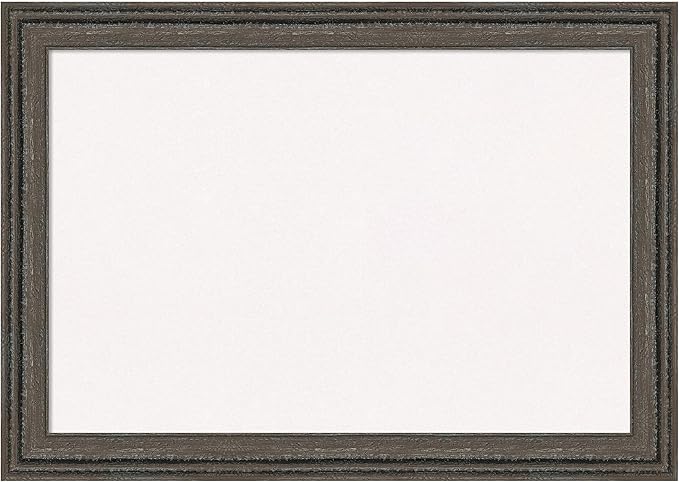 Amanti Art White Cork Board for Wall, 19x27 Vision Board with Brown Wood Frame, Medium Corkboard Office Decor for Home Organization, Rustic Farmhouse Corkboard Pinboard to display items for home