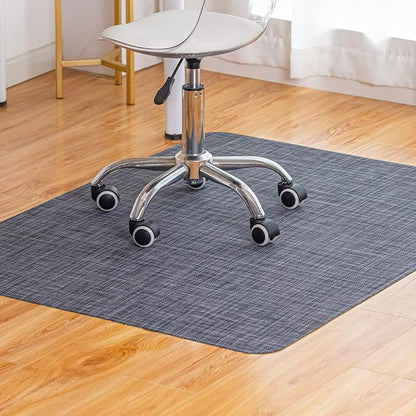 Baroyal Office Chair Mat for Hardwood Floor Under Desk Computer Rolling Chair Mat for Wood/Tile Floor Non-Slip Heavy Duty Desk Rug PVC Plastic Hard Floor Protector 48" x 60" (Cool Grey)