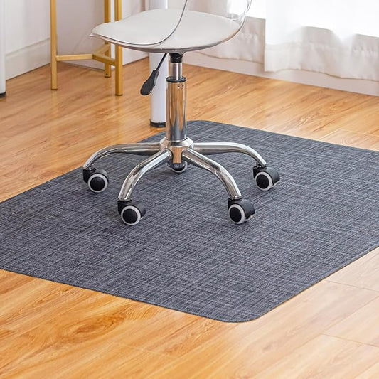Baroyal Office Chair Mat for Hardwood Floor Under Desk Computer Rolling Chair Mat for Wood/Tile Floor Non-Slip Heavy Duty Desk Rug PVC Plastic Hard Floor Protector 48" x 60" (Cool Grey)