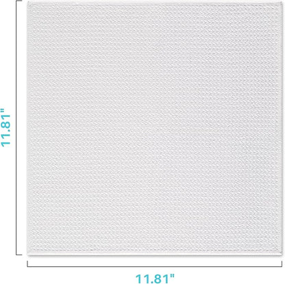 JOYMOOP Microfiber Waffle Weave Cleaning Cloth,Highly Absorbent Kitchen Towels,Quick Drying Lint Free Dish Towels for Kitchen,9 Pack,White,11.8×11.8 inch
