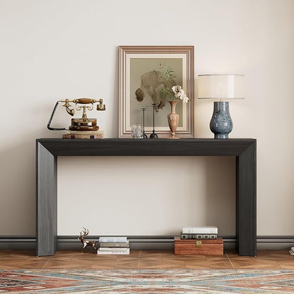 Modern Entryway Console Table 59-Inch Long Entry Sofa Table Accent Furniture for Living Room Hallway, Easy Assembly, Black