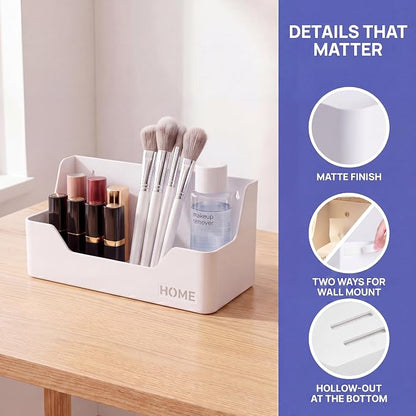 Wall Mounted Plastic Shelf, White, 1 Shelf, Ideal for Bedroom, Dorm, Office, RV - Easy to Install, Organizes Small Items