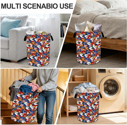 Parrot Laundry Basket Waterproof Laundry Hamper Foldable Laundry Bag with Handles for Bedroom, Bathroom, Office, Clothes Storage