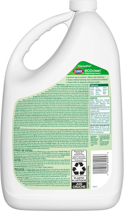 Clorox CloroxPro EcoClean Disinfecting Cleaner Refill, 128 Fluid Ounces
