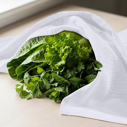 Utopia Kitchen White Flour Sack Towels [6 Pack - 28 x 28 Inch] 100% Cotton Tea Towels for Cleaning & Drying - Highly Absorbent Kitchen Dish Cloth