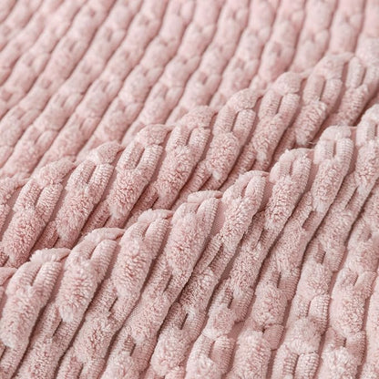 Set of 4 Light Pink Decorative Throw Pillow Covers 26x26 Inch Corduroy Pillow Covers for Bed Couch Sofa Living Room Soft Square Cushion Cases