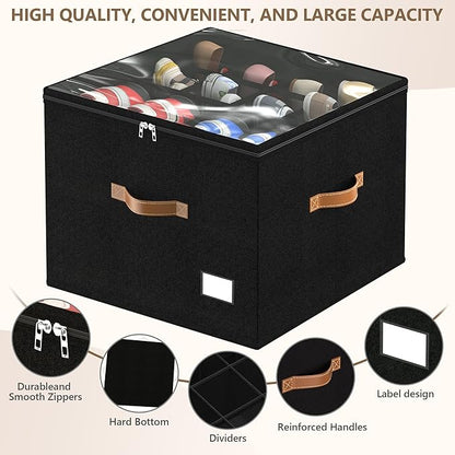 Vincona Shoe Organizer for Closet,2 Pack Shoe Storage Bins Foldable Shoe Storage Box Containers with Clear Cover and Sturdy Handles,Shoe Rack for Closet Storage for Sneakers Heels Slippers (Black)