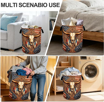 Cow Laundry Basket Waterproof Laundry Hamper Foldable Laundry Bag with Handles for Bedroom, Bathroom, Office, Clothes Storage