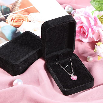 Inbagi 24 Pcs Necklace Pendant Box Velvet Jewelry Storage Display Case Ring Earring Pendant Jewelry Boxes Pearl Necklace Holder Gift Boxes for Christmas Wedding Engagement Birthday Anniversary(Black)
