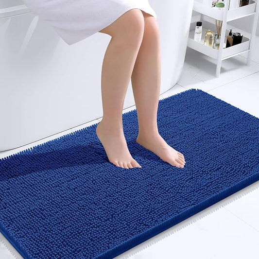 OLANLY Large Bathroom Rugs 40x24, Extra Soft Absorbent Chenille Bath Rugs, Rubber Backing Quick Dry, Machine Washable Bath Mats for Bathroom Floor, Tub and Shower, Home Decor Accessories, Royal Blue