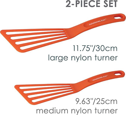 Rachael Ray KitchenTools and Gadgets Nylon Cooking Utensils / Spatula / Fish Turners - 2 Piece, Rose