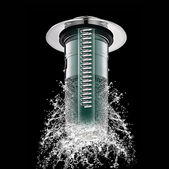 Bathroom Sink Drain Stopper for US Universal Replacement, Pop Up Drain for Bathroom Sink with Stainless Steel Filter Basket Hair Catcher, Sink Drain Strainer for 1.1-1.45 Inch
