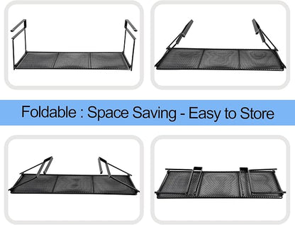 EHKIT Foil and Plastic Wrap Organizer Holder Foldable Under Cabinet Shelf Kitchen Pantry Desk Hanging Storage Rack (Black)