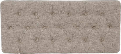 Homepop Home Decor | Tufted Ainsley Button Storage Ottoman Bench with Hinged Lid | Ottoman Bench with Storage for Living Room & Bedroom,Midtone Gray