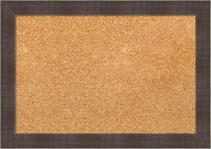 Amanti Art Natural Cork Board for Wall, 14x20 Vision Board with Brown Wood Frame, Small Corkboard Office Decor for Home Organization, Rustic Farmhouse Corkboard Pinboard to display items for home