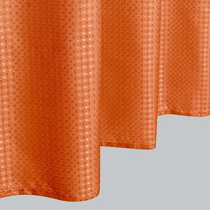 Mrs.Naturall Orange Shower Curtains for Bathroom,Bath Small Stall Shower Curtain Liner with Hooks Sets,36 x 72In,White and Burnt Orange