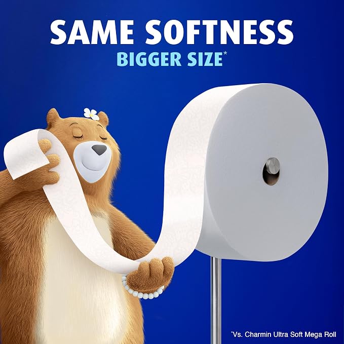 Charmin Toilet Paper Ultra Soft, Forever Roll Starter Kit, 1 Holder, 2 Rolls, 2-ply Bath Tissue