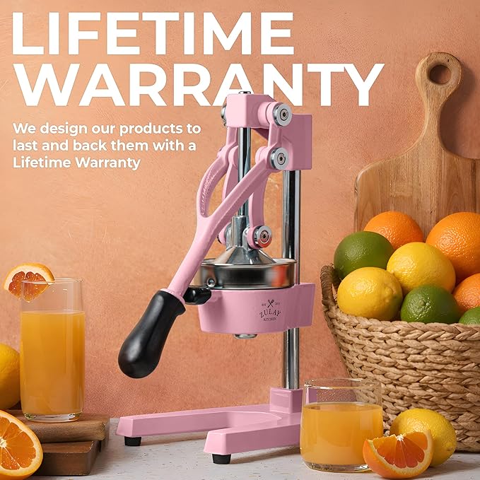 Zulay Kitchen Cast Iron Juicer - Heavy Duty Manual Juicer with Detachable Strainers for Easy Cleaning, Orange Juice Press for Citrus Fruits, Perfect for Bartenders, Juice Lovers & Health Enthusiasts