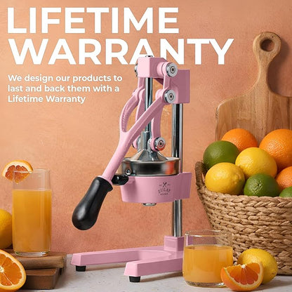 Zulay Kitchen Cast Iron Juicer - Heavy Duty Manual Juicer with Detachable Strainers for Easy Cleaning, Orange Juice Press for Citrus Fruits, Perfect for Bartenders, Juice Lovers & Health Enthusiasts