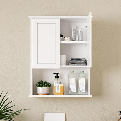 Bathroom Wall Cabinet, Over The Toilet Storage Cabinet, 23x29 Inch Medicine Cabinet with 2 Door & Adjustable Shelves, Bathroom Cabinet Wall Mounted for Laundry Room, Kitchen, Small Spaces