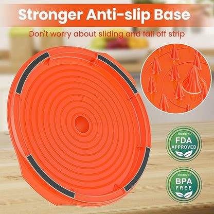Chicken Shredder Tool Twist Large - 10'' Pro Meat Shredders for Chicken Breast,Visible Kitchen Gadgets Grinder Machine with Brush,Strong Anti-Slip Strip,Ergonomic Handle,BPA Free (Orange)