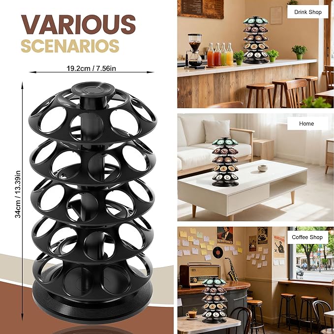 Coffee Pod Holder, keurig pods holder Organizer Compatible with 40 Dolce Gusto Capsules,Home or Office Kitchen Counter Space-Saving Stand