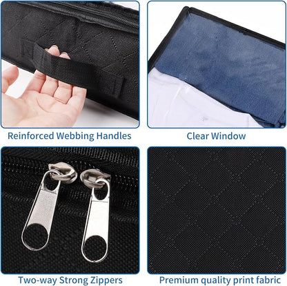 Fixwal Black Underbed Storage Bags with Clear Window and 2 Reinforced Handles Under Bed Storage Containers for Clothing, Bedding, Comforter (6 Pack)