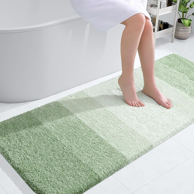 OLANLY Large Bathroom Rugs Mat 50x30, Extra Soft Absorbent Microfiber Bath Rugs, Rubber Backing, Quick Dry, Washable Bath Mats for Bathroom Floor, Tub and Shower, Home Decor Accessories, Sage Green
