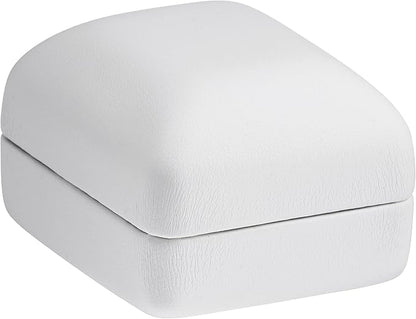 Earring Box White PU Leatherette – Elegant Jewelry Gift Case for Stud Earrings – Wedding, Birthday, Anniversary, Graduation