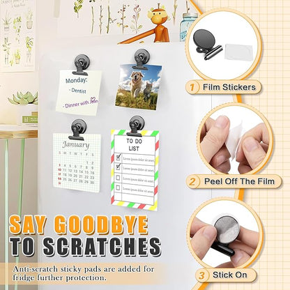 Grtard 500pack Magnetic Clips Heavy Duty, Black Magnet Clips for Fridge, Refrigerator Magnets, Scratch Free Magnets with Clip, Strong Magnetic Clip for Whiteboard, Refrigerator, Locker, Classroom