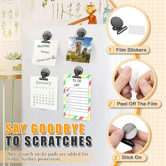 Grtard 300pack Magnetic Clips Heavy Duty, Black Magnet Clips for Fridge, Refrigerator Magnets, Scratch Free Magnets with Clip, Strong Magnetic Clip for Whiteboard, Refrigerator, Locker, Classroom