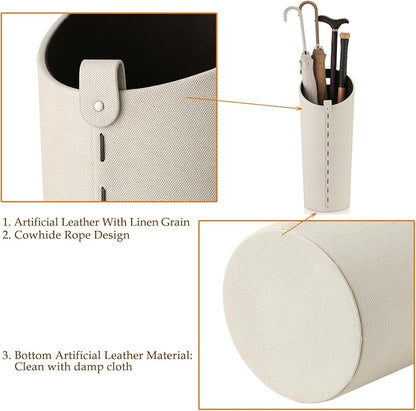 Tall Umbrella Holder White That won't Tip Over and Removable Drip Water Tray Modern Farmhouse Home Decor Umbrella Bucket Rack Can Storage 10 Different Sizes of Golf Umbrellas Canes etc